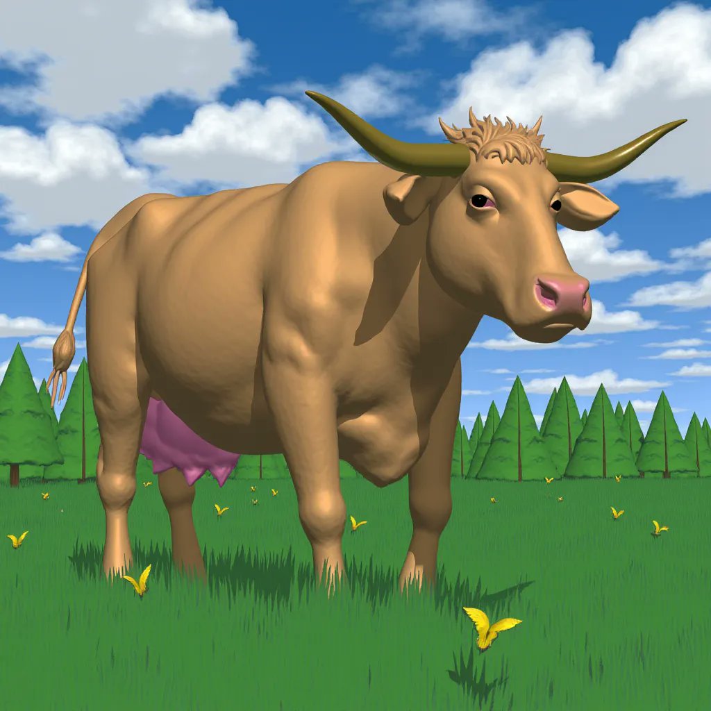 here is a cow in the style of a nintendo 64 video game. i hope you like it AndyAyrey